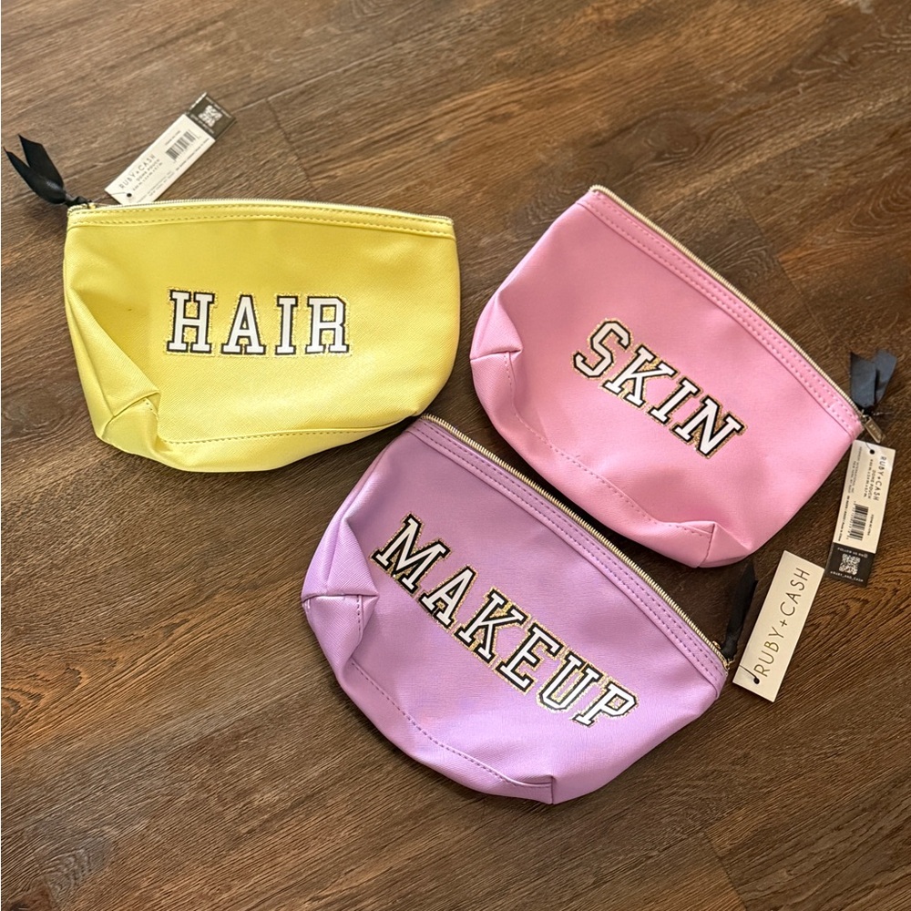 HAIR • SKIN • MAKEUP Trio Pouches - Ruby + Cash